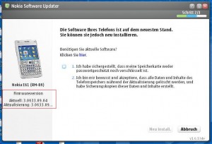 Nokia Software Updater in action