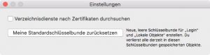 Einstellungsdialog der Schlüsselbundverwaltung